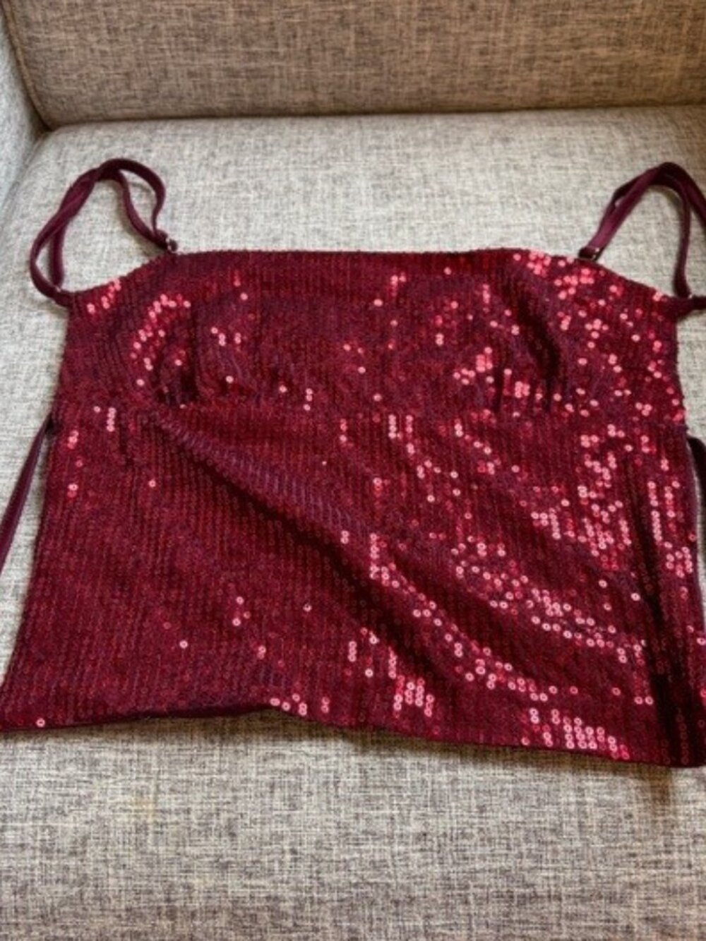 Edikted Cosmo Sequin Open Back Crop Top